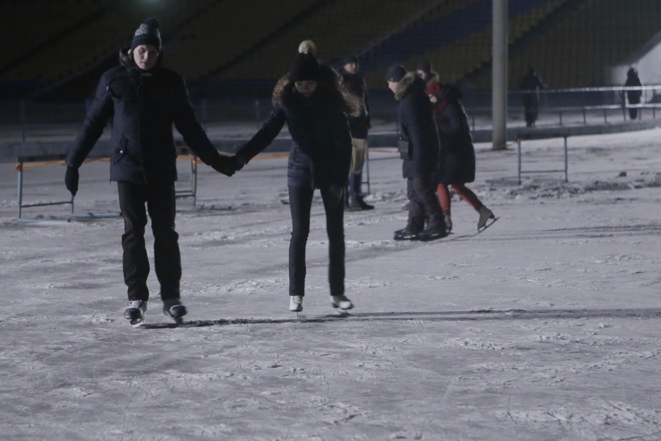На стадионе «Машиностроитель» открыли каток