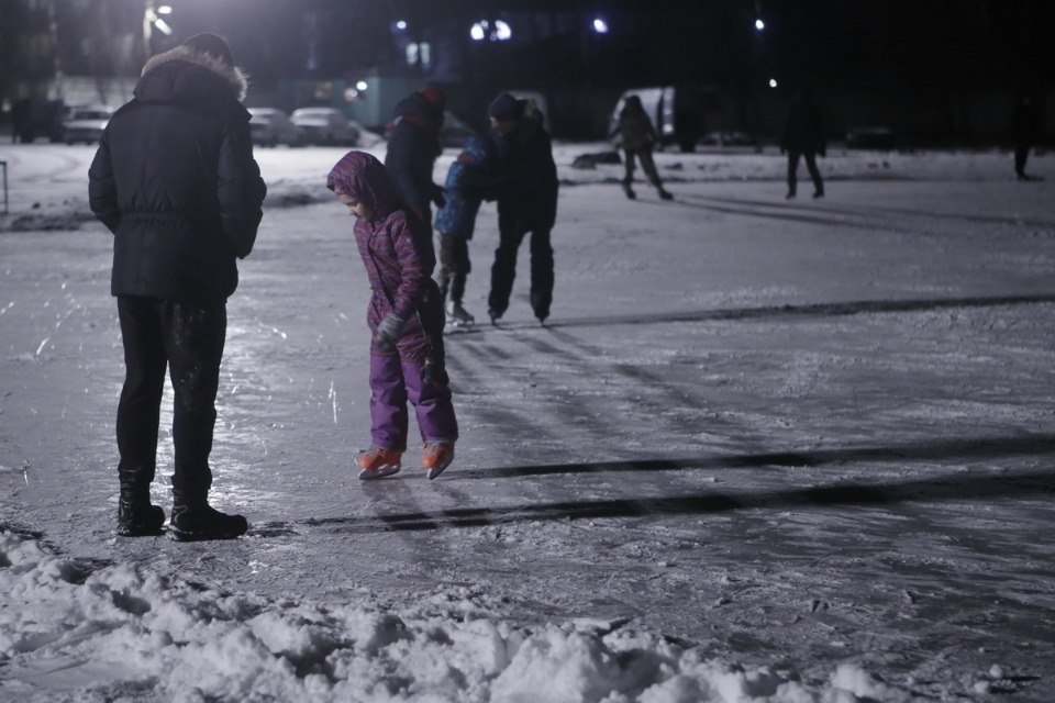 На стадионе «Машиностроитель» открыли каток