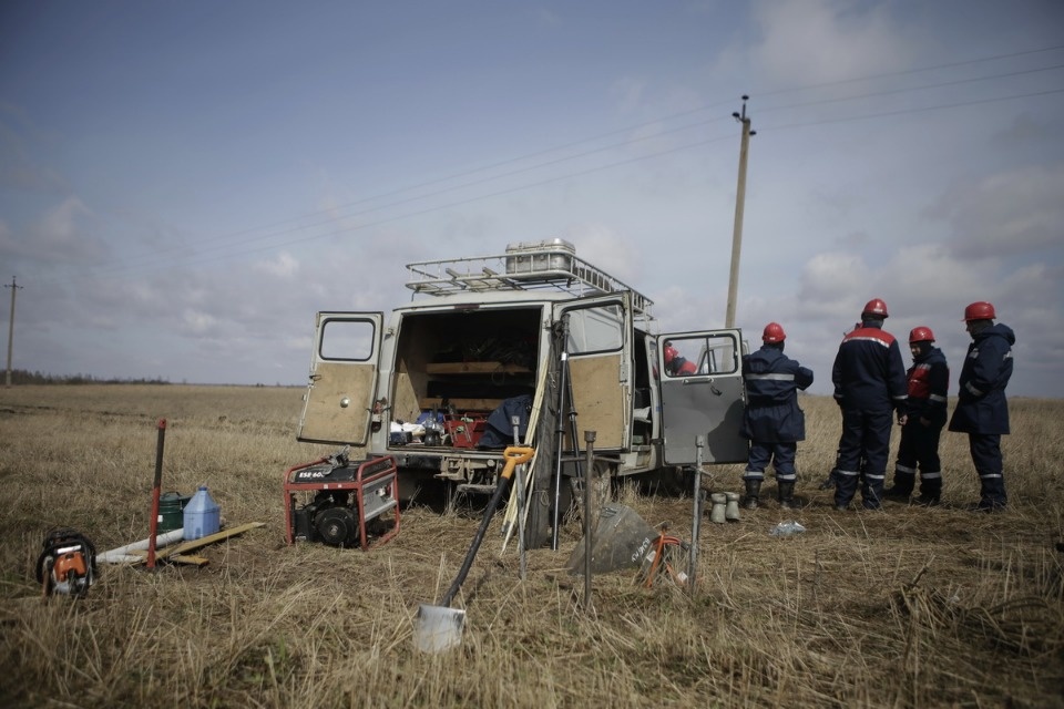 Учения энергетиков в Бежаницком районе.