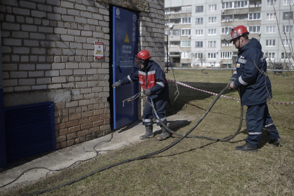 Учения энергетиков в Бежаницком районе.