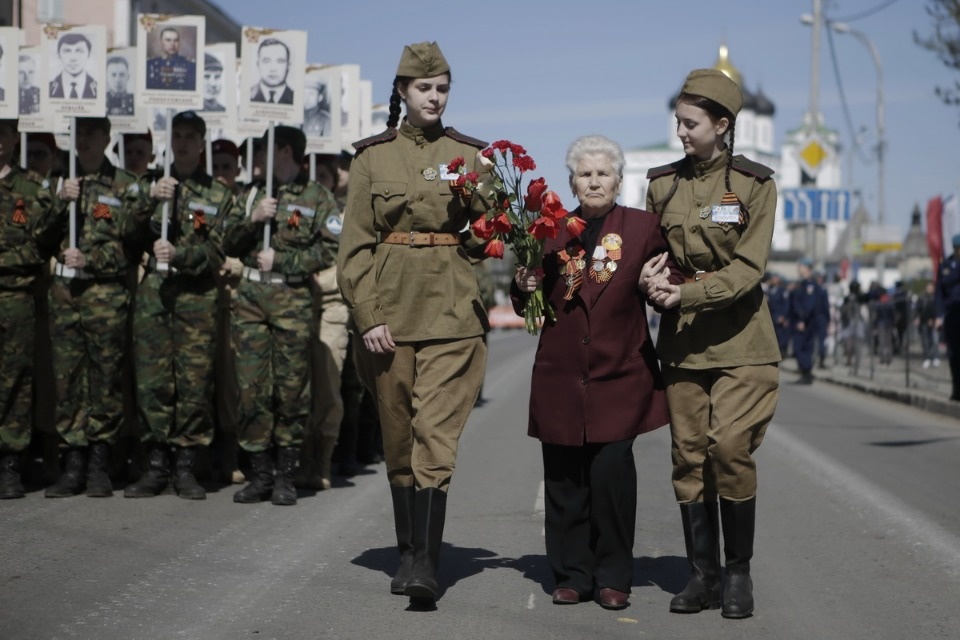 Ветераны Великой Отечественной войны на параде в честь Дня Победы
