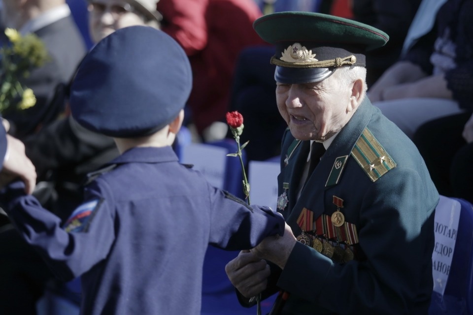 Ветераны Великой Отечественной войны на параде в честь Дня Победы