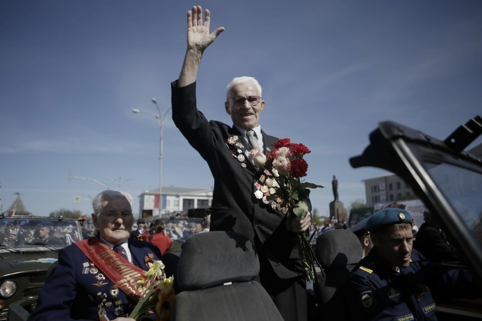 Ветераны Великой Отечественной войны на параде в честь Дня Победы