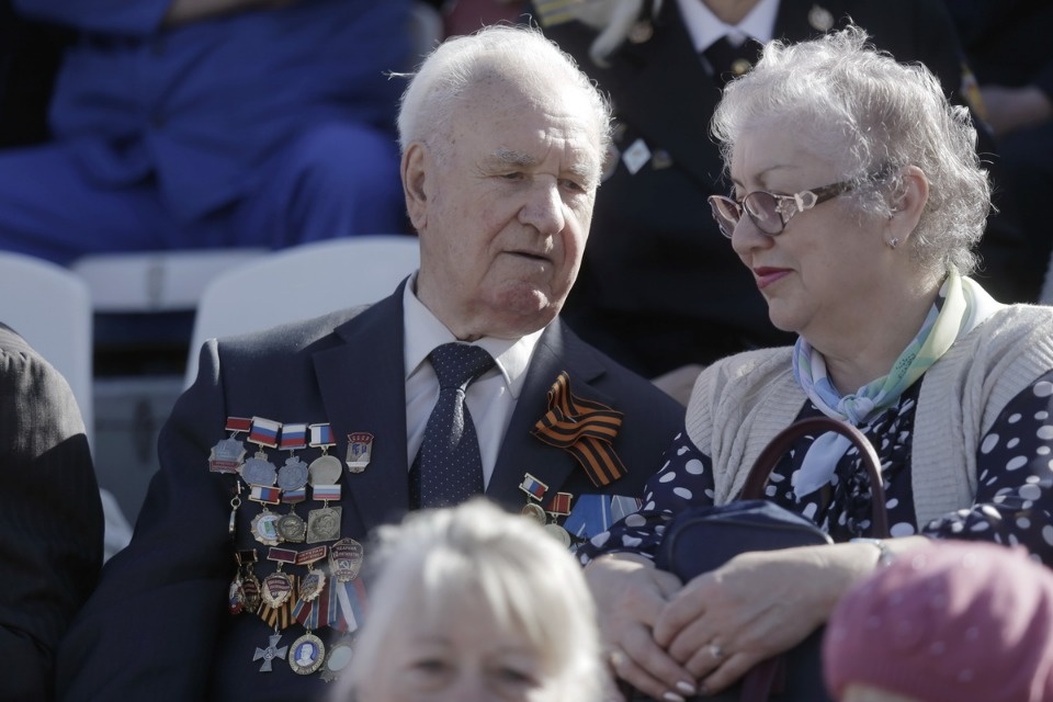 Ветераны Великой Отечественной войны на параде в честь Дня Победы