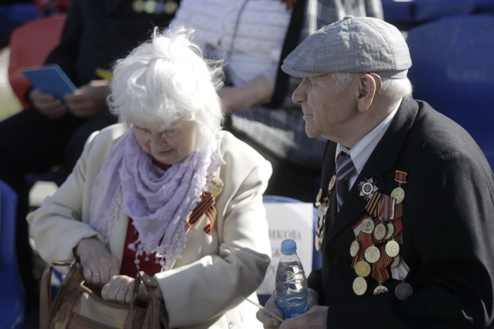 Ветераны Великой Отечественной войны на параде в честь Дня Победы