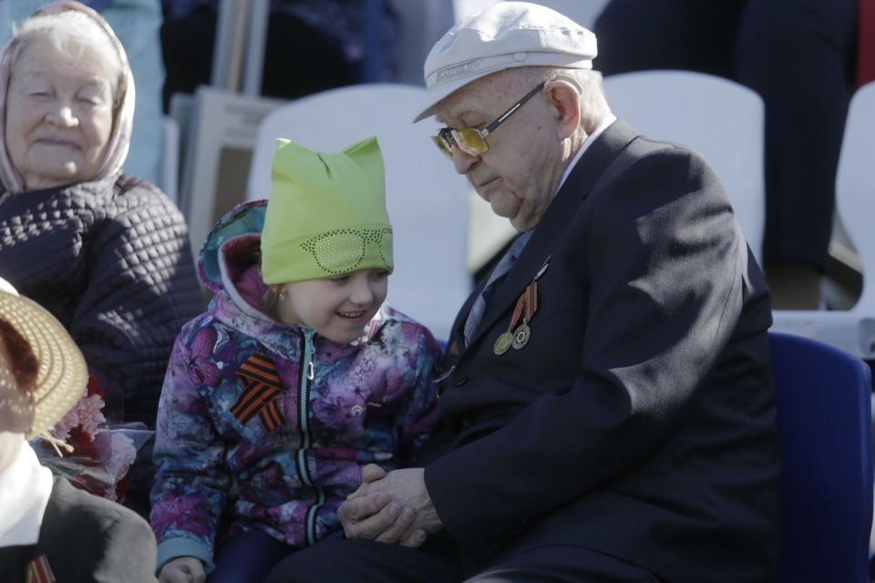 Ветераны Великой Отечественной войны на параде в честь Дня Победы