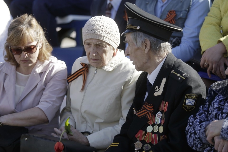 Ветераны Великой Отечественной войны на параде в честь Дня Победы