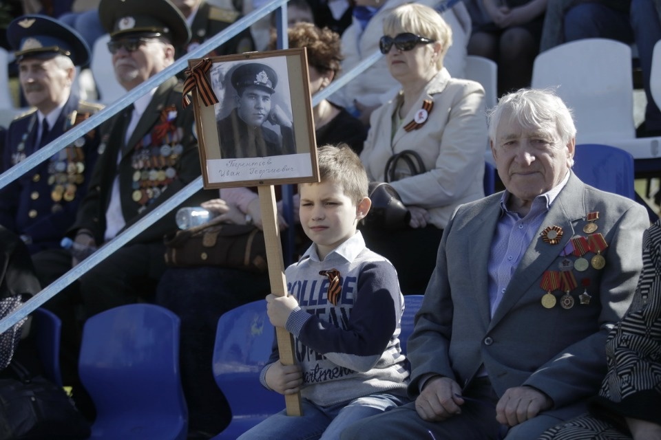 Ветераны Великой Отечественной войны на параде в честь Дня Победы