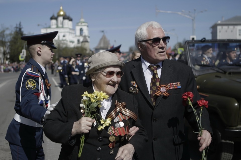 Ветераны Великой Отечественной войны на параде в честь Дня Победы