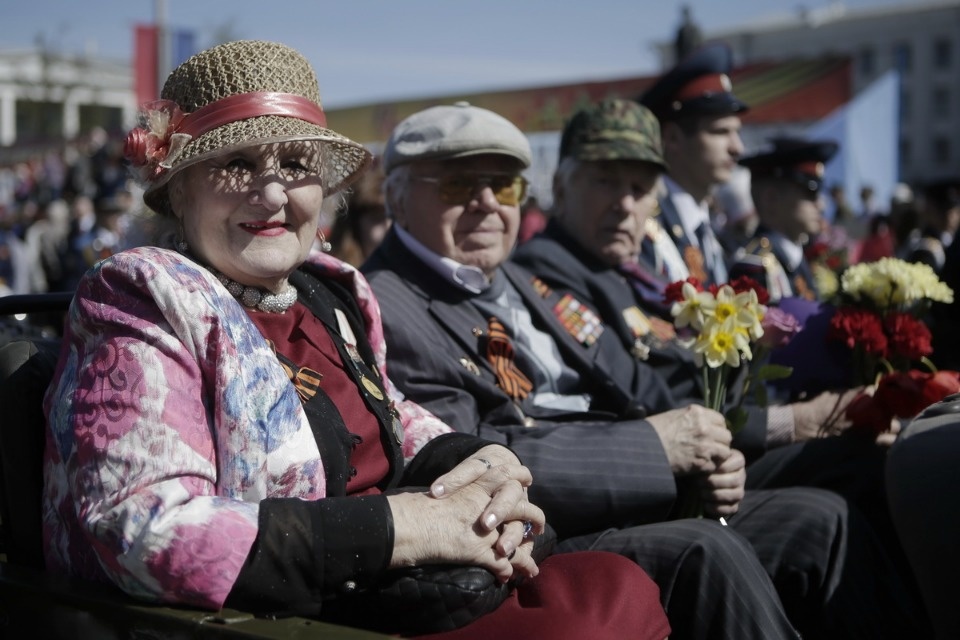 Ветераны Великой Отечественной войны на параде в честь Дня Победы