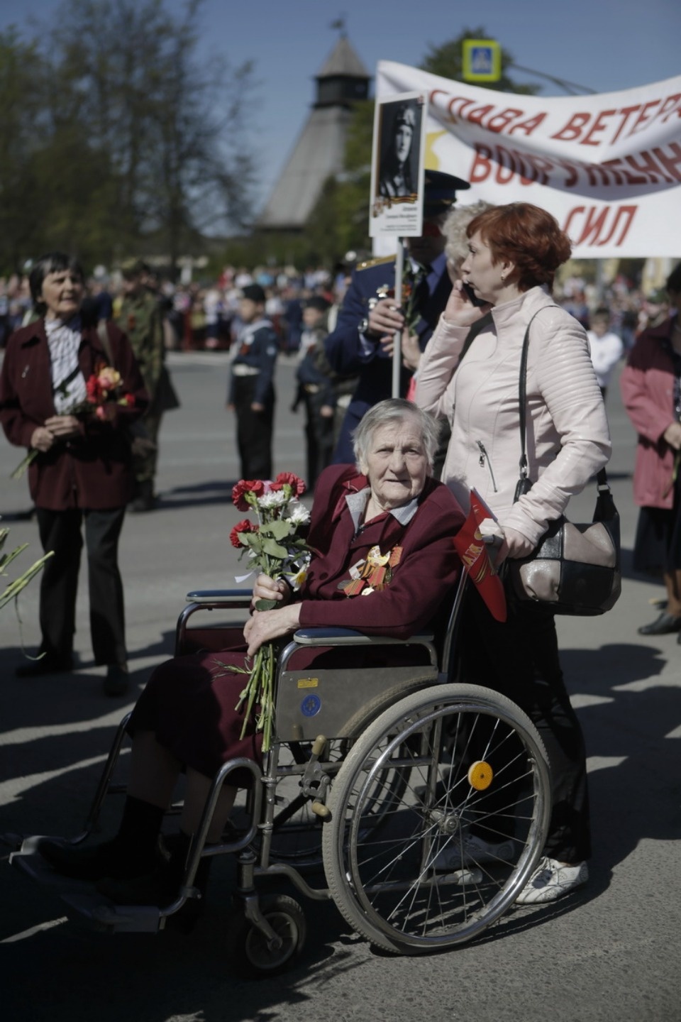Ветераны Великой Отечественной войны на параде в честь Дня Победы