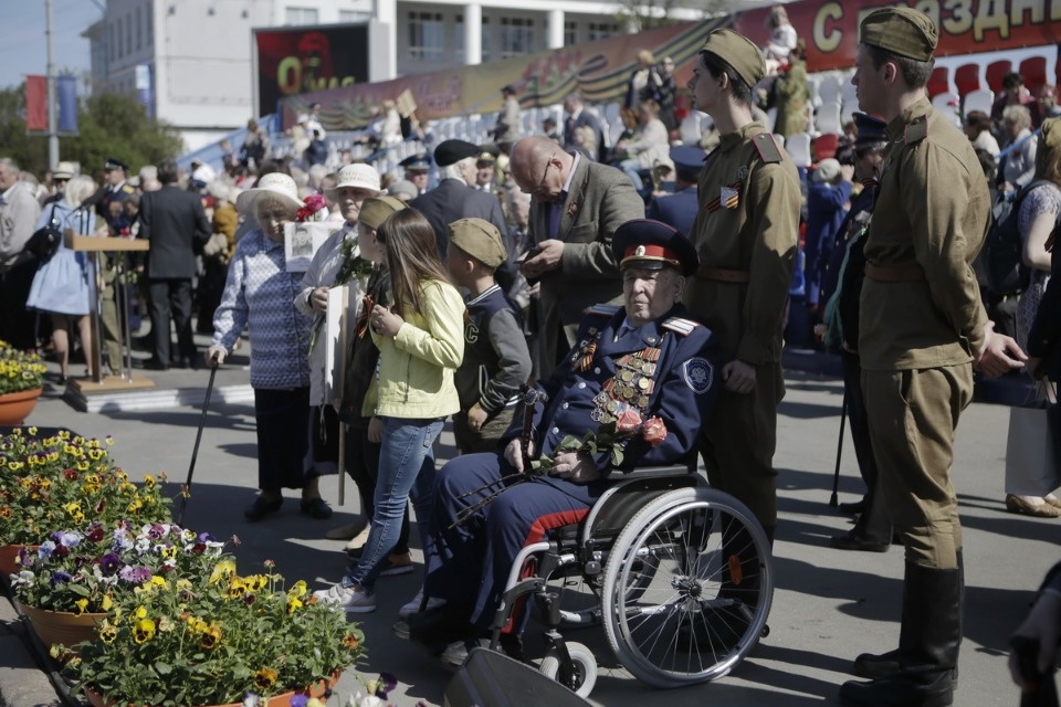 Ветераны Великой Отечественной войны на параде в честь Дня Победы