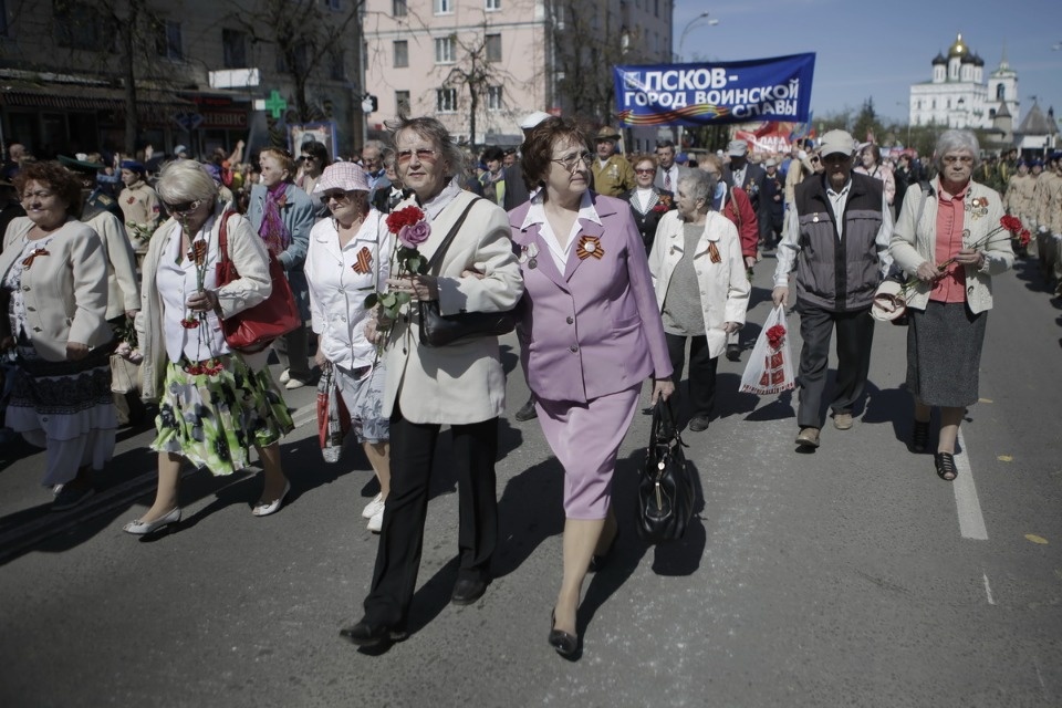 Ветераны Великой Отечественной войны на параде в честь Дня Победы