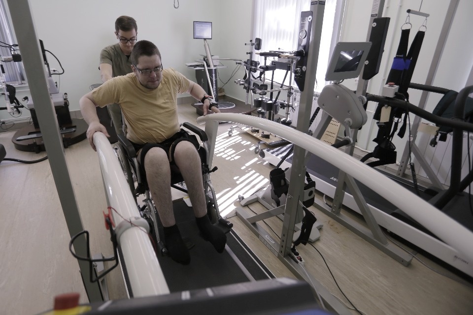 Лечебная тренировка в горбольнице Пскова