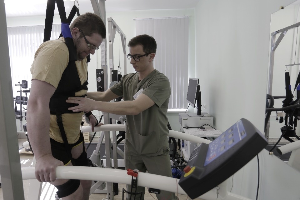 Лечебная тренировка в горбольнице Пскова