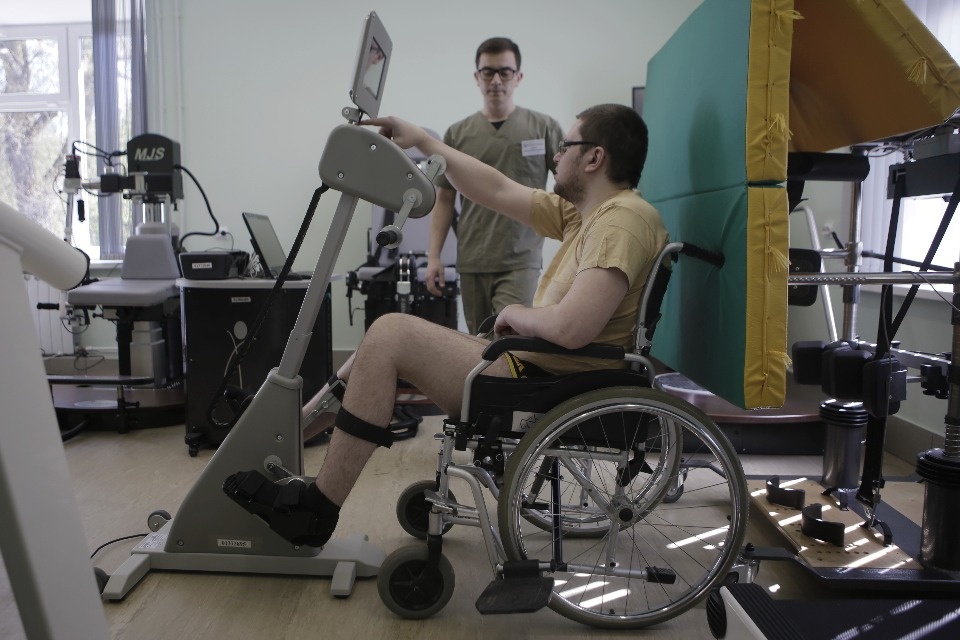 Лечебная тренировка в горбольнице Пскова