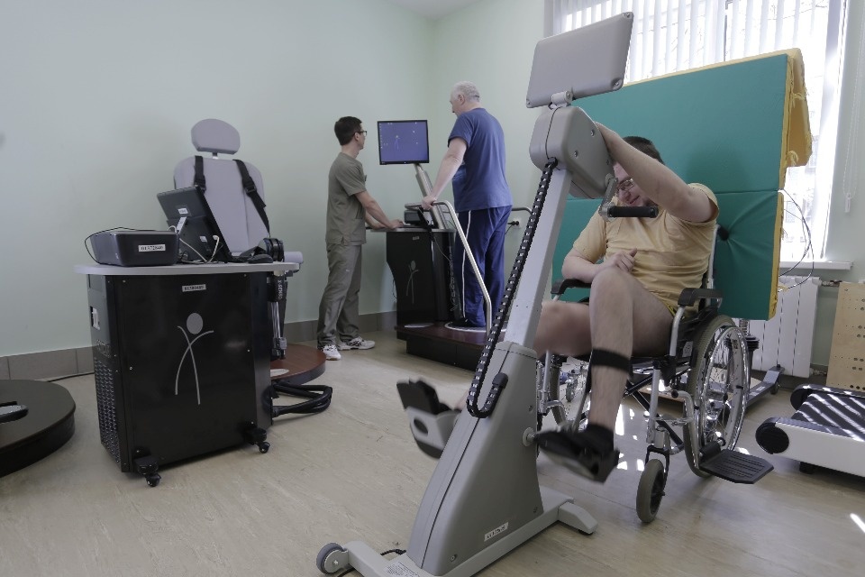 Лечебная тренировка в горбольнице Пскова