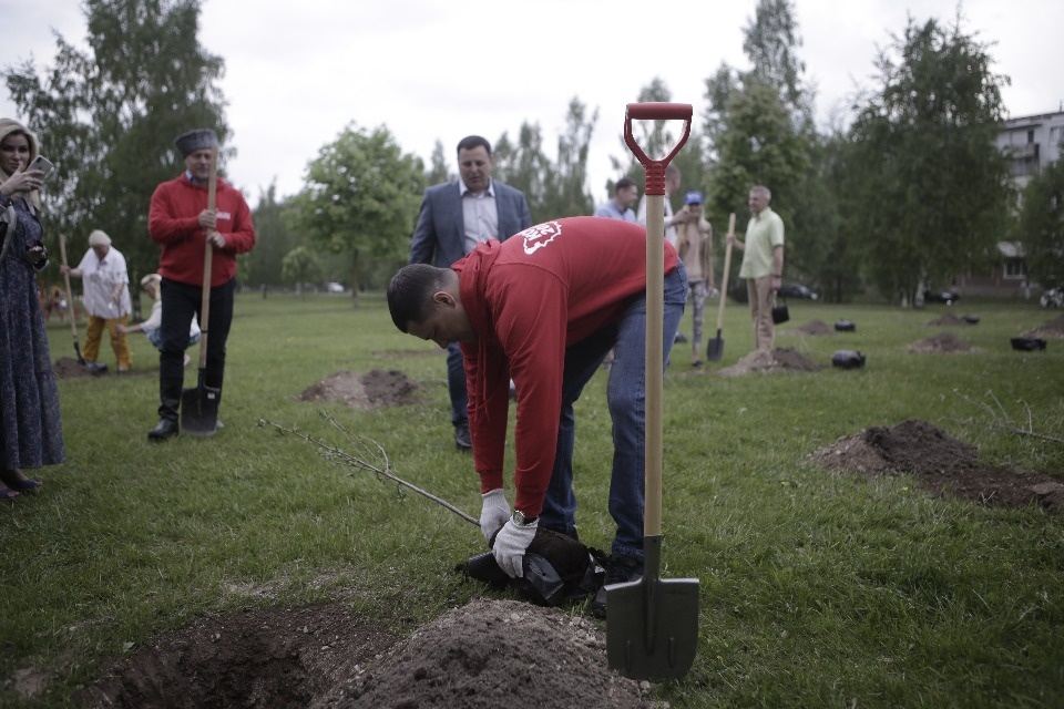 Вишневый сад посадили в Пскове участники проекта #Команда2018 Вишневый сад посадили в Пскове участники проекта #Команда2018