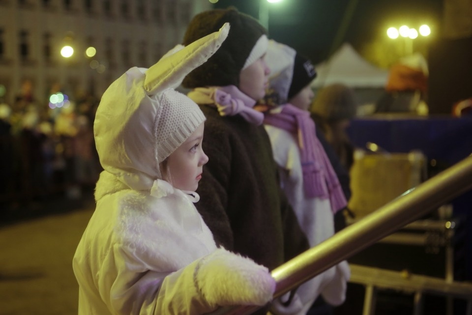 На главной городской ёлке Пскова зажгли огни