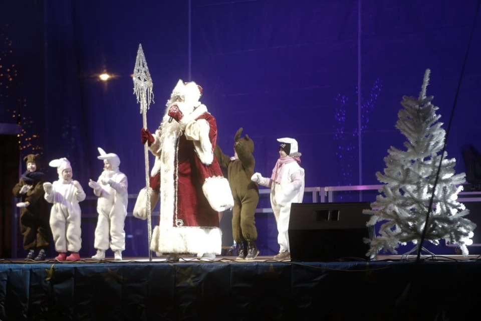 На главной городской ёлке Пскова зажгли огни