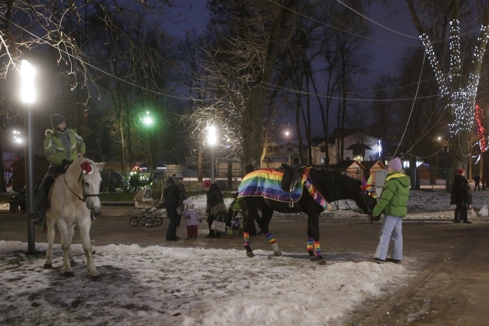 На главной городской ёлке Пскова зажгли огни