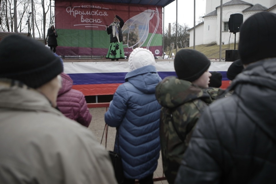 Псковичи отметили пятилетие воссоединения Крыма с Россией