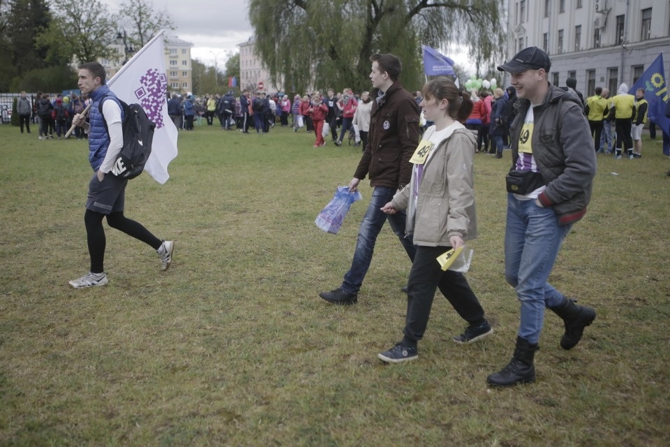 Парад участников Эстафеты «Псковской правды»