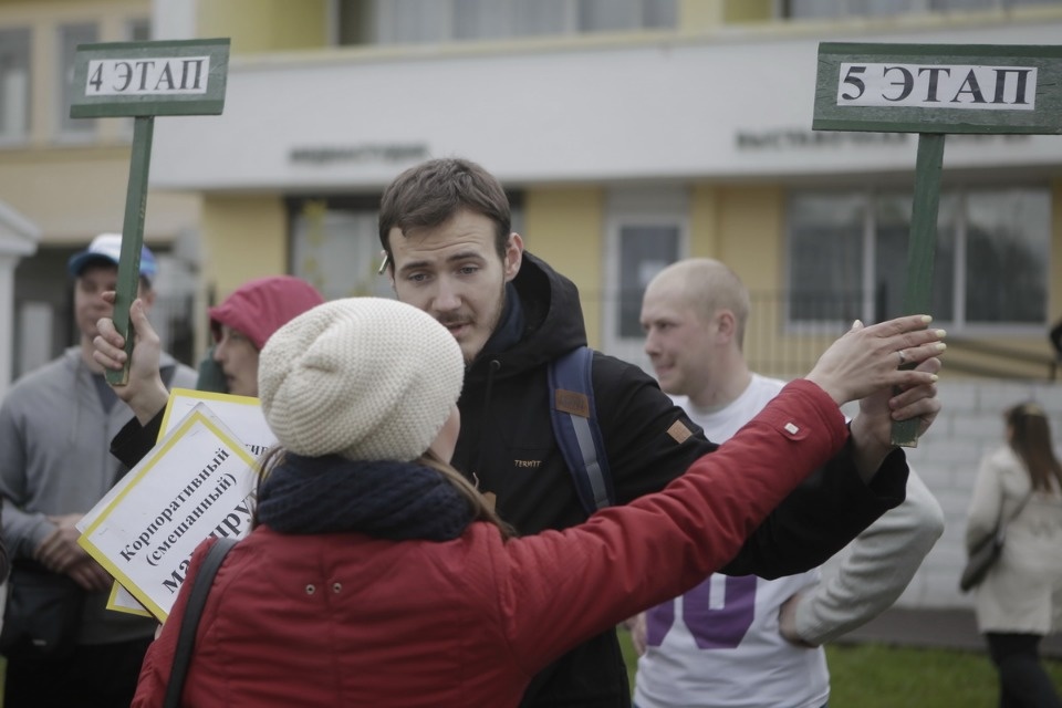 Парад участников Эстафеты «Псковской правды»