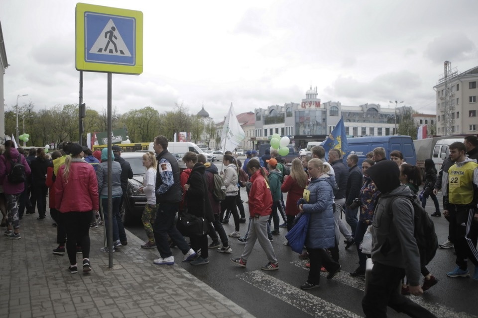 Парад участников Эстафеты «Псковской правды»