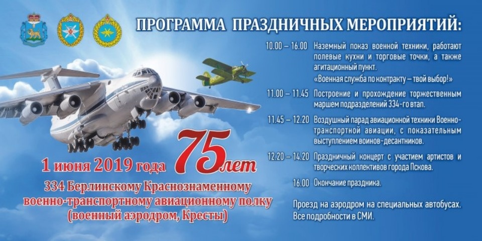 Воздушный парад в небе над Псковом