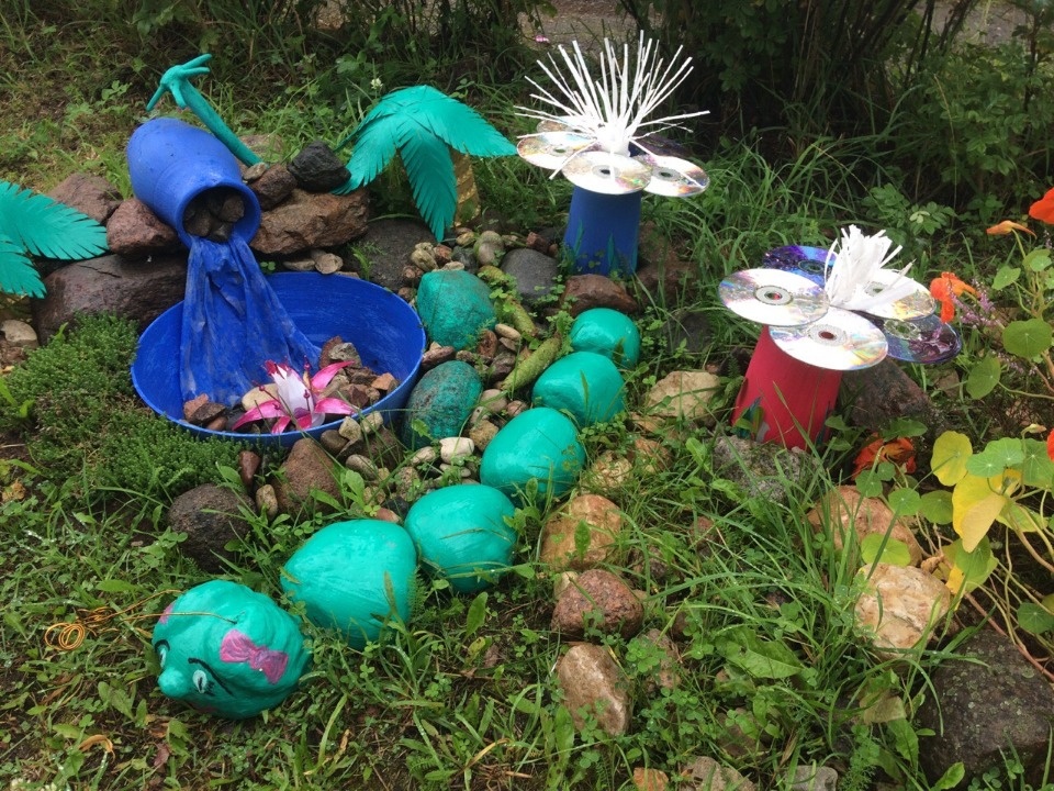 Ландшафтный дизайн из вторсырья