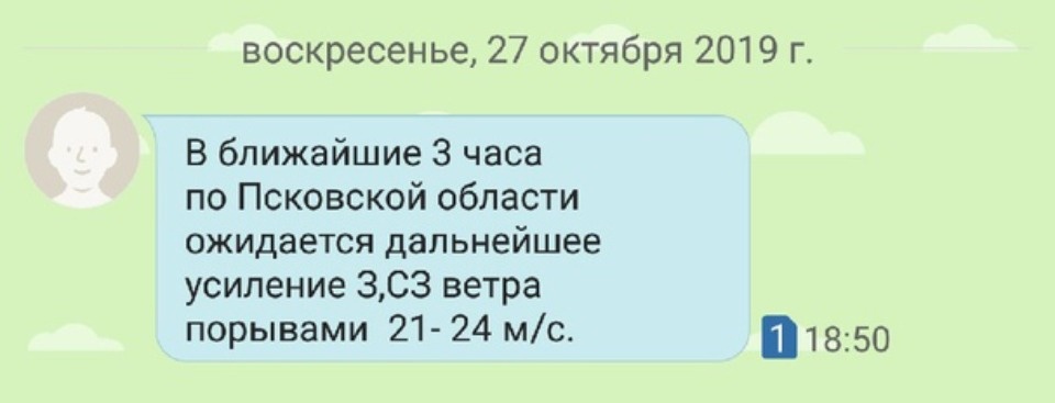 Только один мобильный оператор разослал псковичам предупреждение об урагане Только один мобильный оператор разослал псковичам предупреждение об урагане