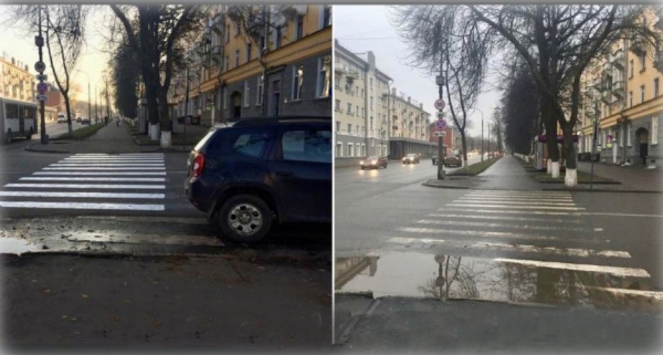 Обновлённая «зебра» в центре Пскова продержалась чуть больше 20 дней (ФОТО) Обновлённая «зебра» в центре Пскова продержалась чуть больше 20 дней (ФОТО)