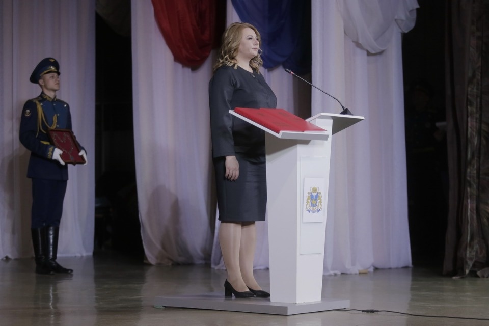 Вступление Елены Полонской в должность главы Пскова