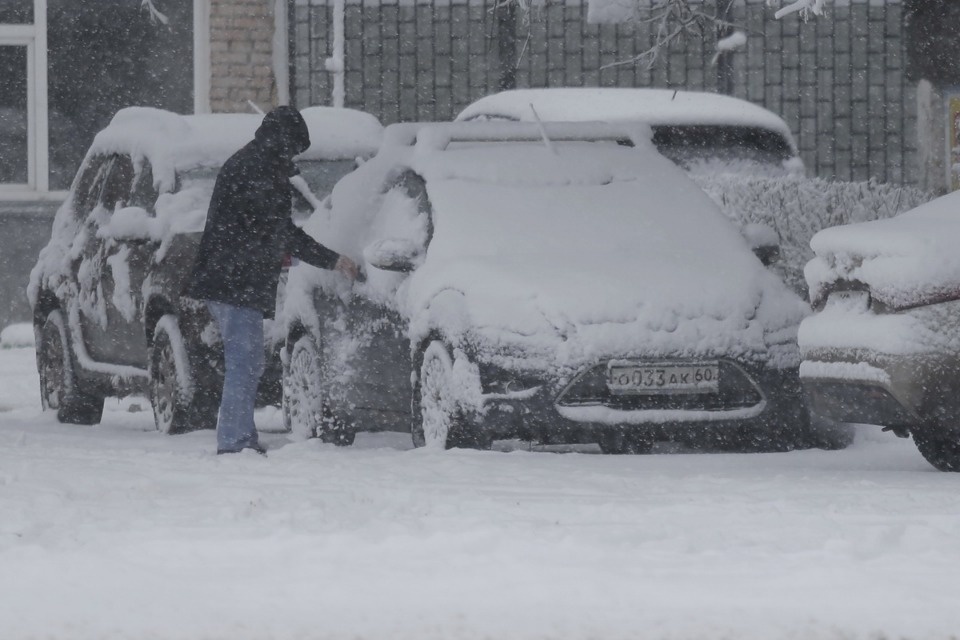 В Пскове неожиданно началась зима
