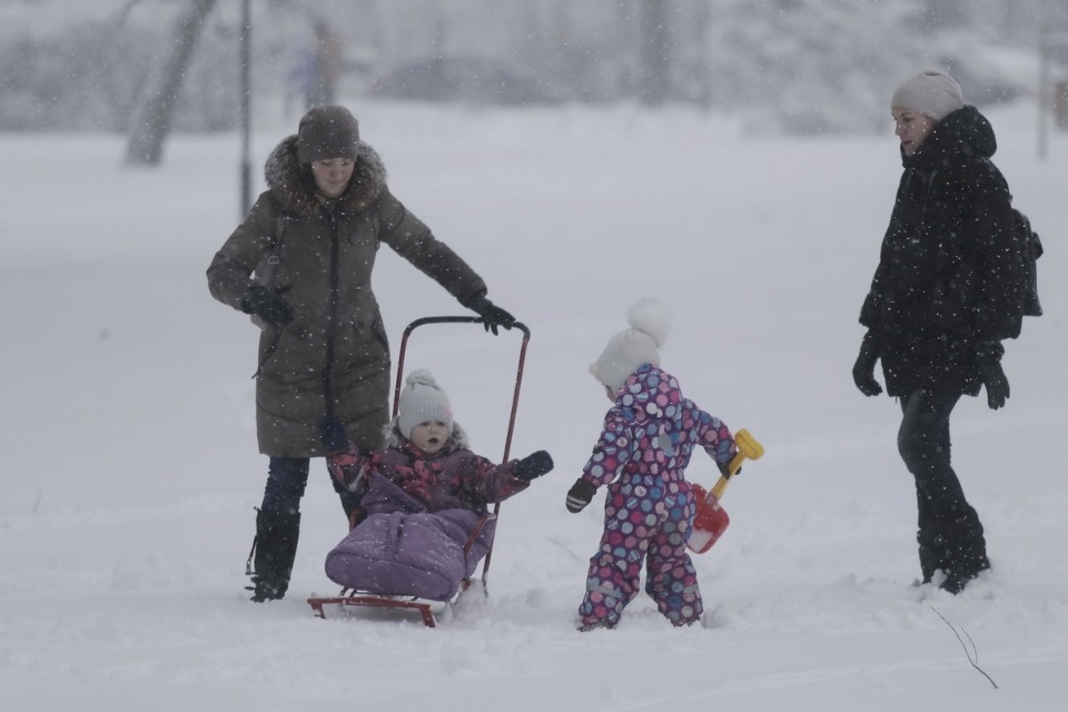 В Пскове неожиданно началась зима
