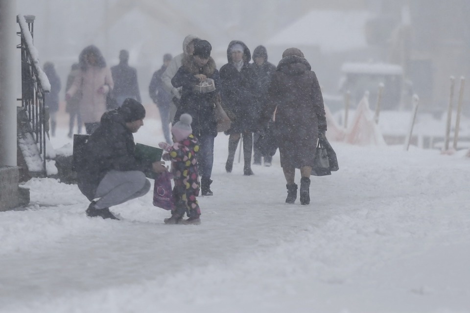 В Пскове неожиданно началась зима