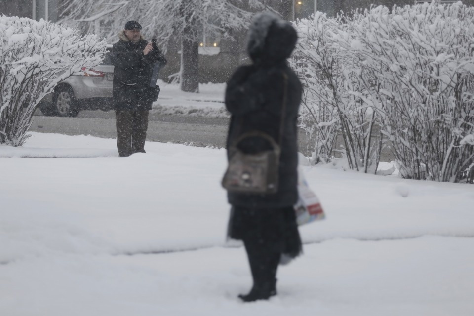 В Пскове неожиданно началась зима
