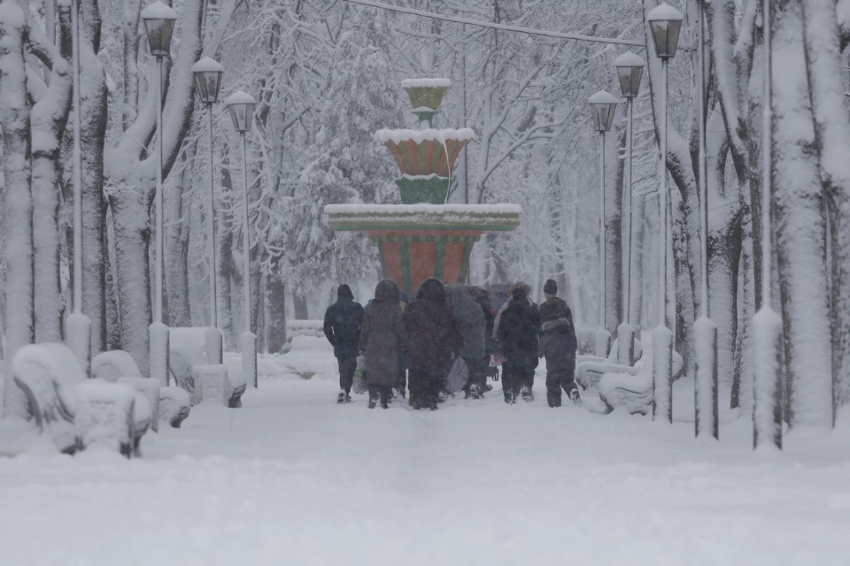 В Пскове неожиданно началась зима