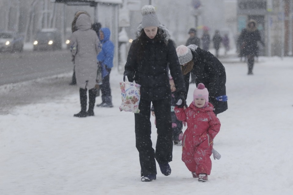 В Пскове неожиданно началась зима
