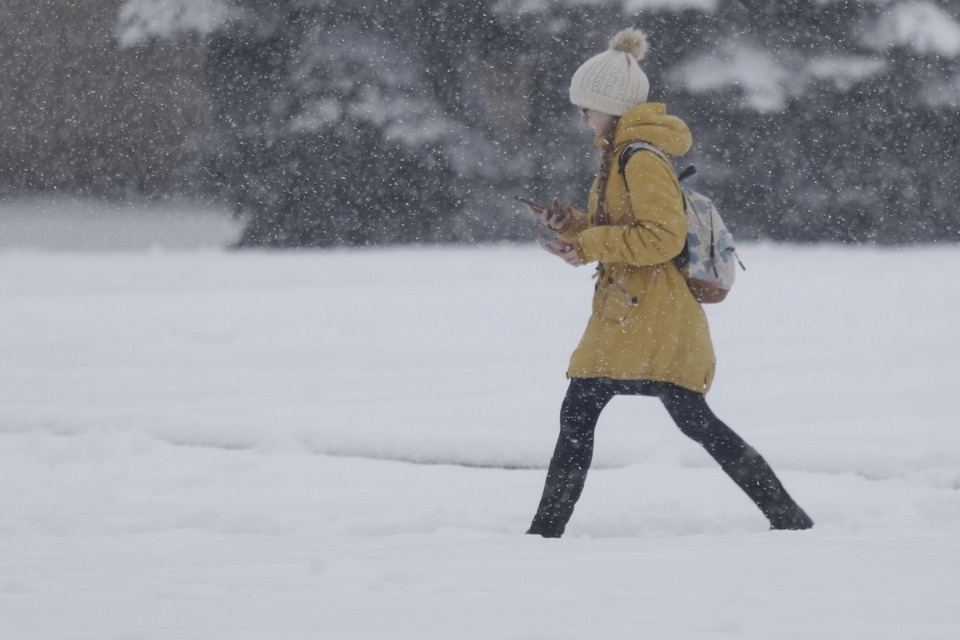 В Пскове неожиданно началась зима