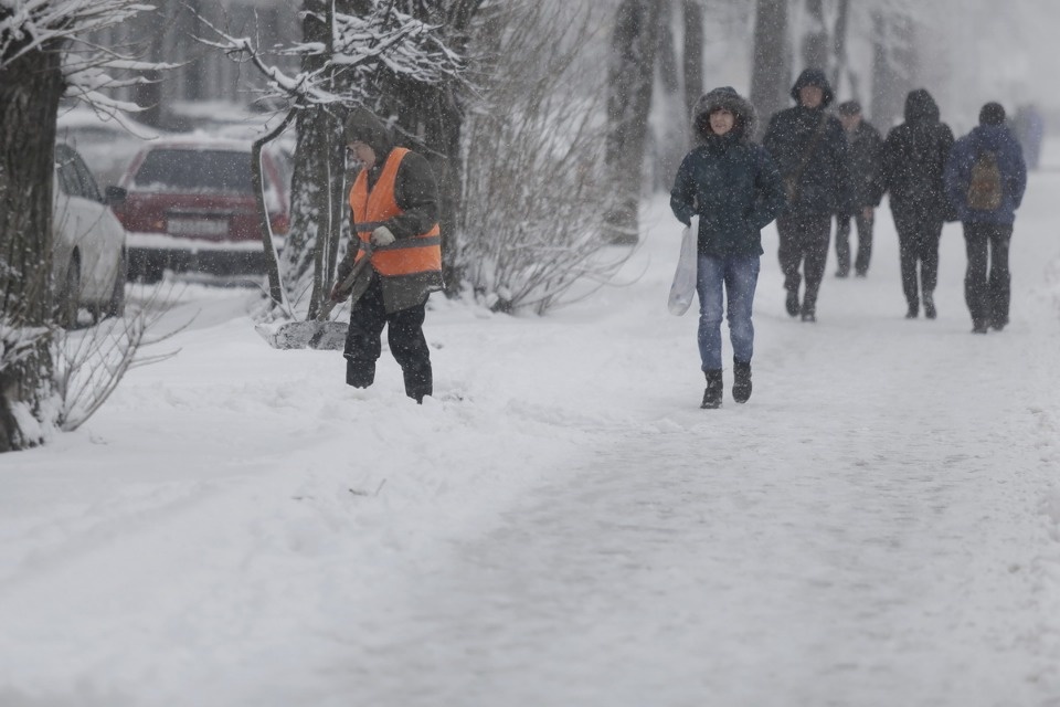 В Пскове неожиданно началась зима