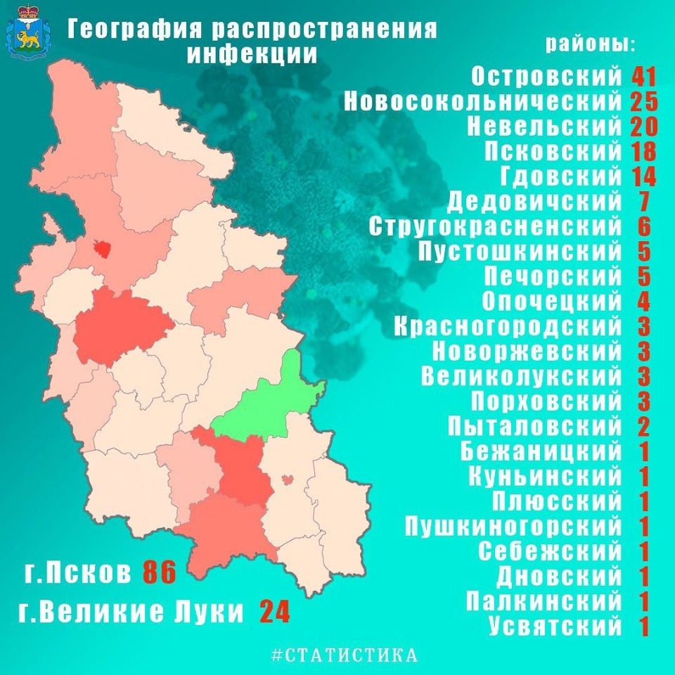 За сутки количество вылечившихся от коронавируса псковичей превысило число заболевших 