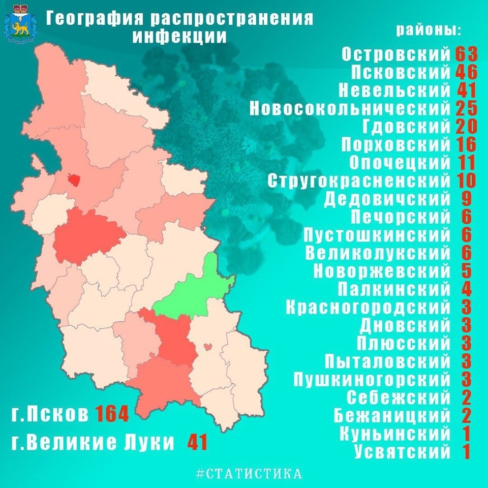 34 новых случая коронавируса выявили в Псковской области за сутки 34 новых случая коронавируса выявили в Псковской области за сутки