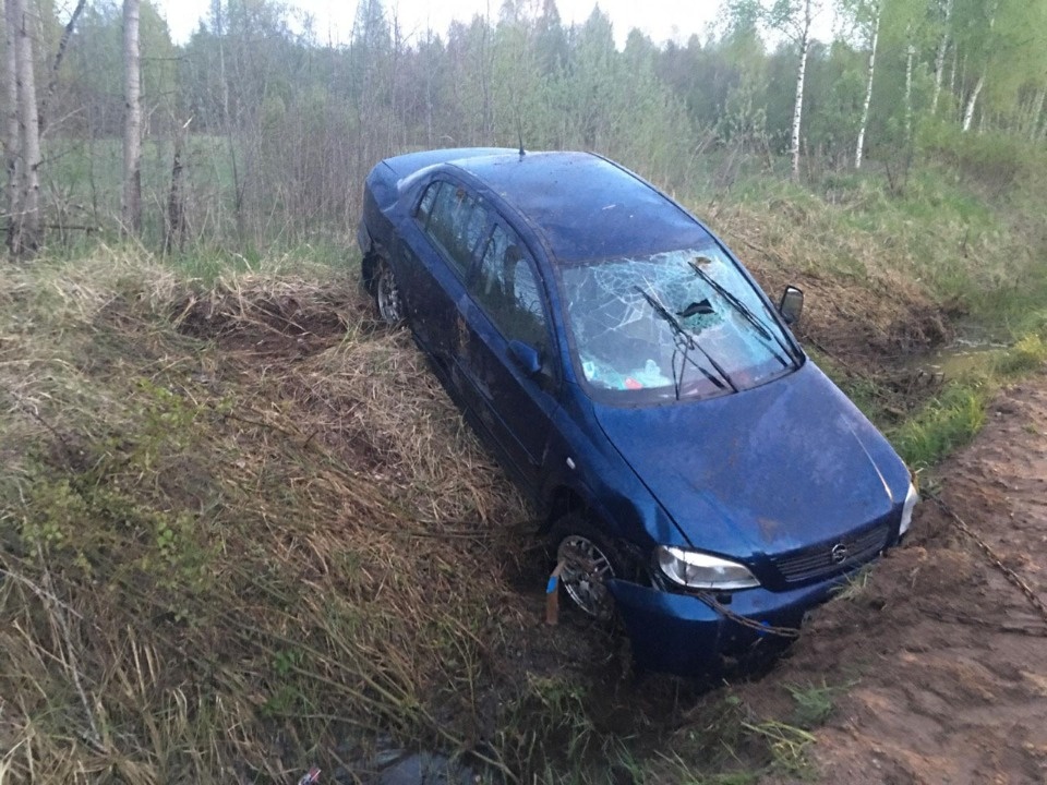 Автомобиль вылетел в кювет в Порховском районе 