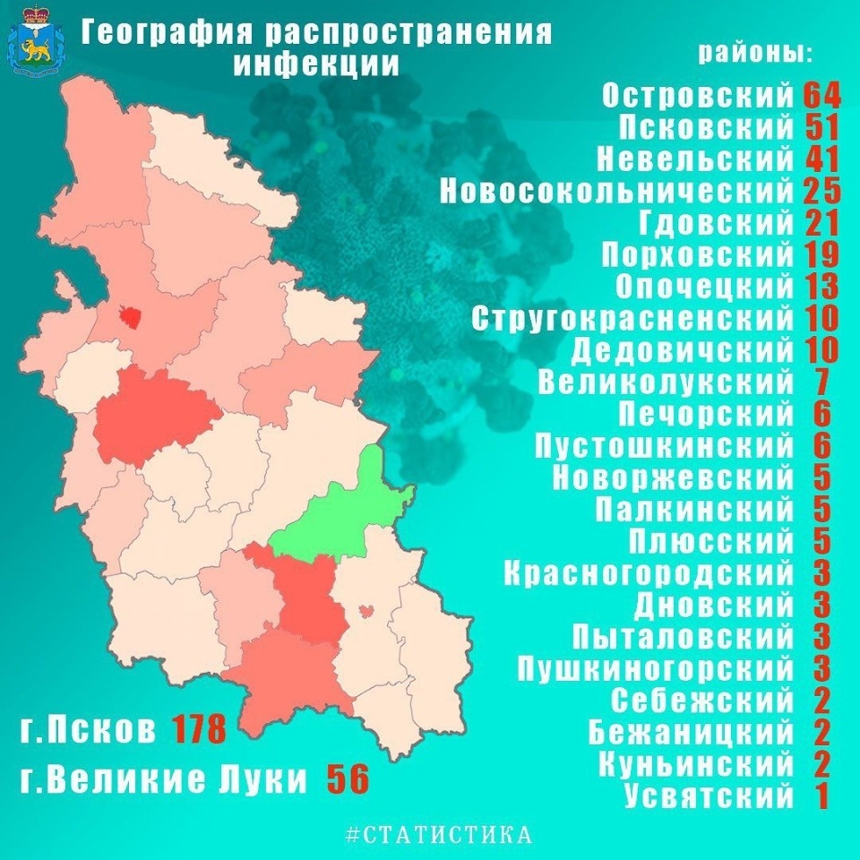 28 человек с коронавирусом выявили в Псковской области за сутки