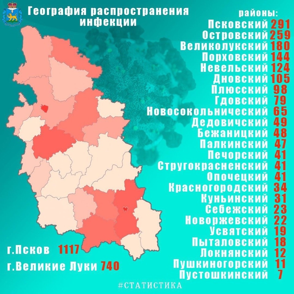 В Псковской области выздоровели более 2,5 тысяч заражённых коронавирусом 