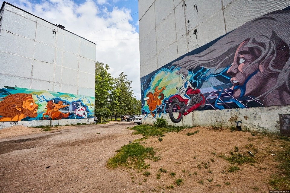 Три лучших граффити выберут из работ участников псковского фестиваля «Плеск»