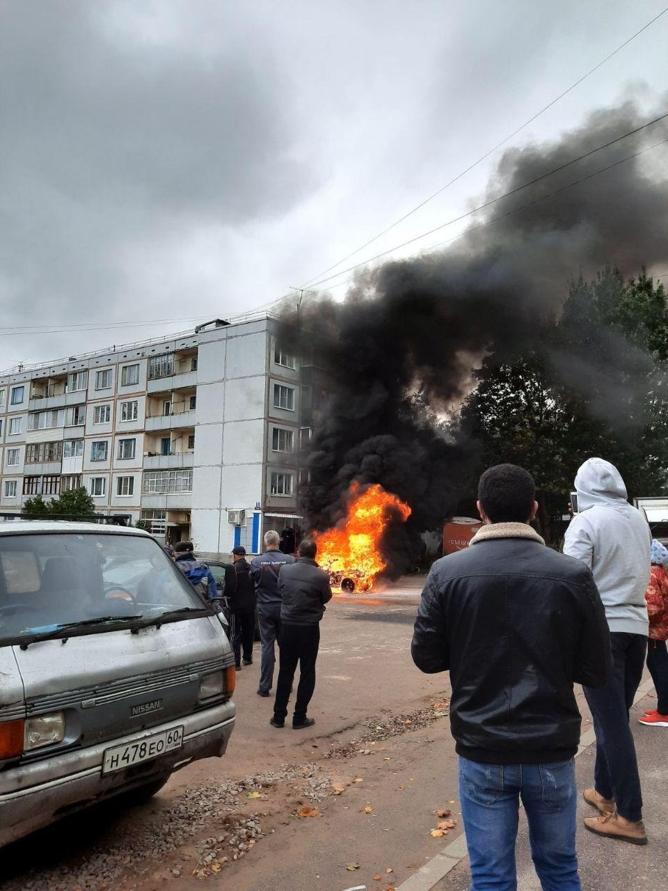 Квадроцикл за несколько минут сгорел  в центре Пушкинских Гор