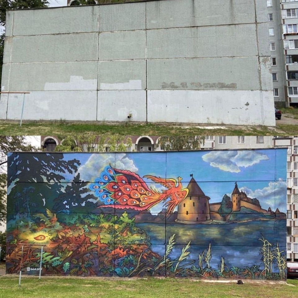 В Пскове выбрали лучшую работу  граффити в рамках стрит-арт фестиваля «Плеск»